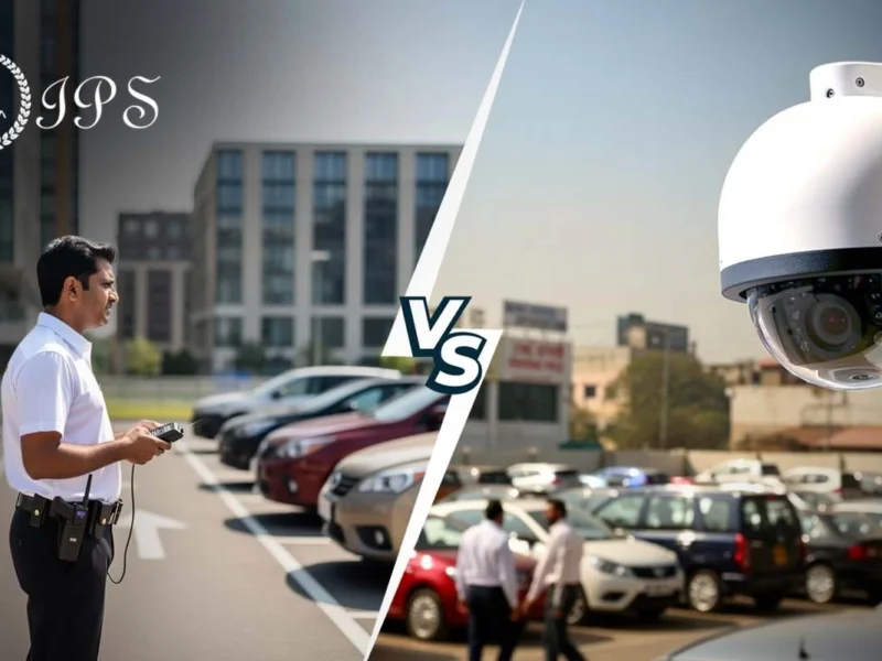 CCTV camera monitoring vs parking warden managing a commercial parking area – Indus Parking Services